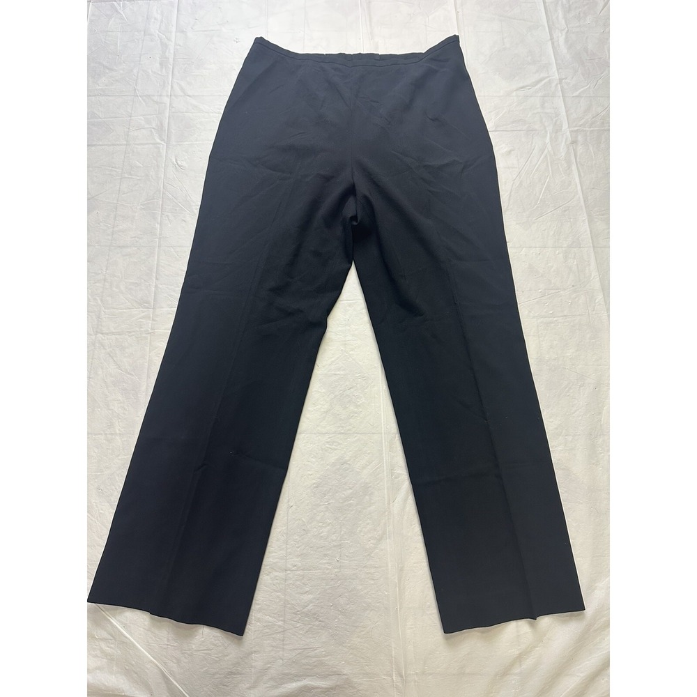 Escada Wool Blend Trouser Dress Pants Size 42 / US 8 Black Saks Fifth Avenue